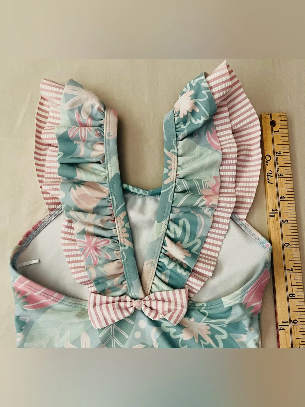Ruffle Butts Bow V-back One-Piece Swimsuit